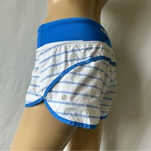 Blue and White Striped Women's Shorts